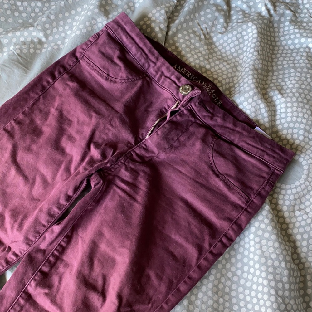 American Eagle Burgundy Jeggings